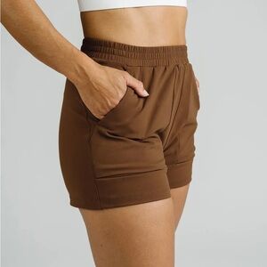 NWT ZYIA Dark Caramel Spark Shorts